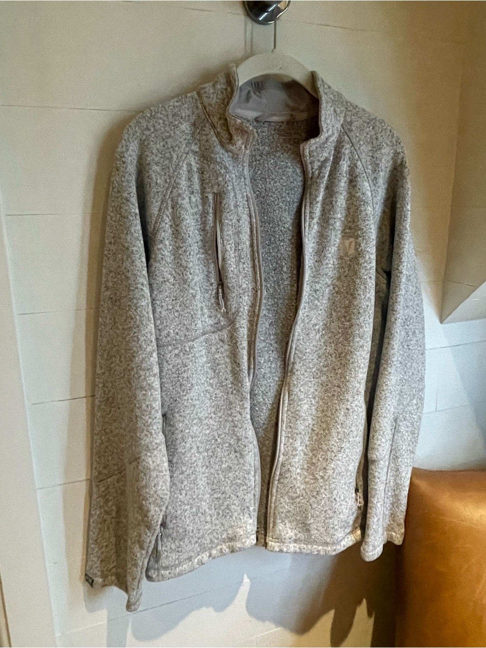 Women's Light Gray Full-Zip Fleece Jacket